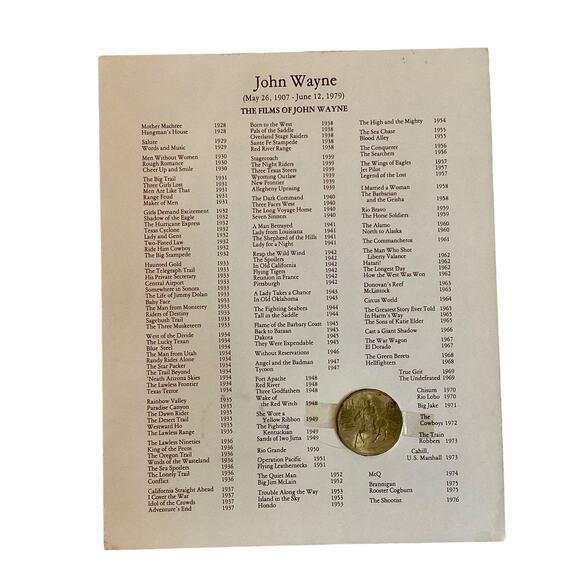 Official U.S Mint John Wayne Commemorative Medal - Picture 2 of 5